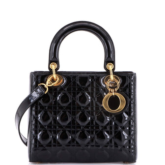 Christian Dior Lady Dior NM Bag Cannage Quilt Patent Medium