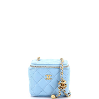 Chanel Pearl Crush Vanity Case with Chain Quilted Lambskin Mini