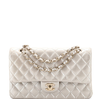 Chanel Classic Double Flap Bag Quilted Metallic Lambskin Medium