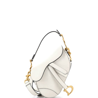 Christian Dior Saddle Handbag with Strap Leather Mini