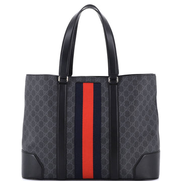Gucci Web Open Tote GG Coated Canvas Large