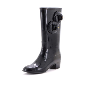 Chanel Women's Camellia Rain Boots Rubber
