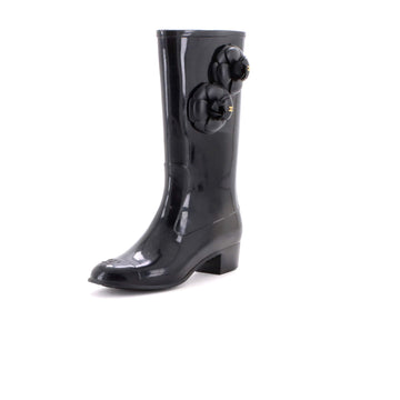 Chanel Women's Camellia Rain Boots Rubber