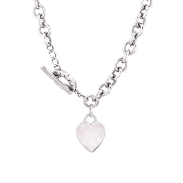 Tiffany & Co. Heart Tag Toggle Chain Necklace Sterling Silver