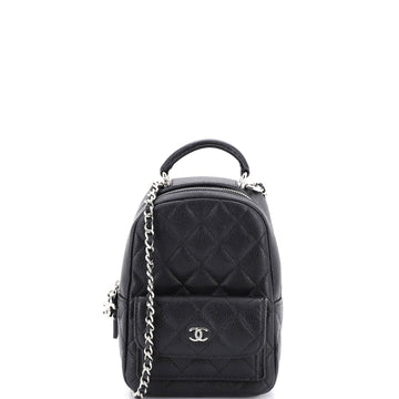 Chanel Classic CC Chain Pocket Backpack Quilted Caviar Mini