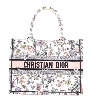 Christian Dior Book Tote Embroidered Canvas Medium