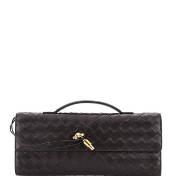 Bottega Veneta Andiamo Top Handle Clutch Intrecciato Nappa Long