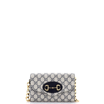 Gucci Horsebit 1955 Curved Flap Shoulder Bag GG Coated Canvas Mini