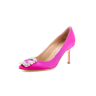 Manolo Blahnik Women's Hangisi Pumps Satin 70