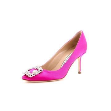 Manolo Blahnik Women's Hangisi Pumps Satin 70