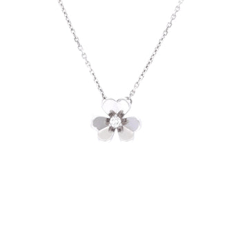 Van Cleef & Arpels Frivole Pendant Necklace 18K White Gold and Diamond Mini