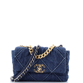 Chanel 19 Flap Bag Quilted Denim Medium