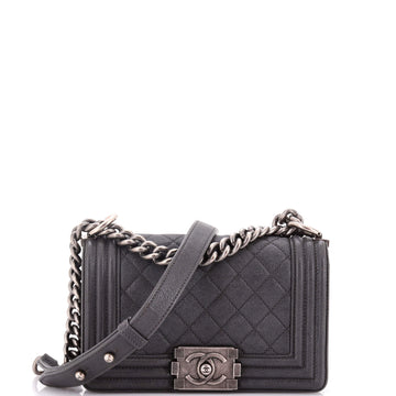Chanel Boy Flap Bag Quilted Caviar Small