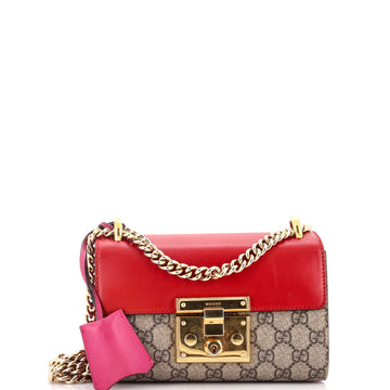 Gucci Padlock Shoulder Bag GG Coated Canvas and Leather Small