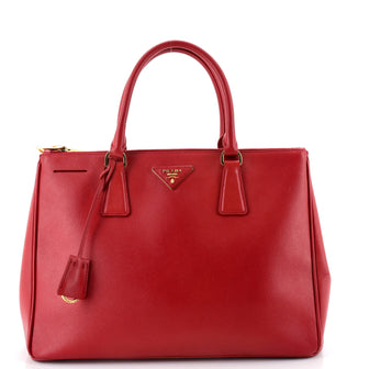 Prada Double Zip Lux Tote Saffiano Leather Medium