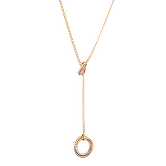 Cartier Trinity Lariat Ball Chain Necklace 18K Tricolor Gold with Diamonds