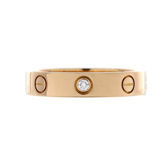 Cartier Love Wedding Band 1 Diamond Ring 18K Yellow Gold with Diamond