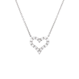 Tiffany & Co. Heart Pendant Necklace Platinum with Diamonds Mini