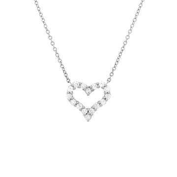 Tiffany & Co. Heart Pendant Necklace Platinum with Diamonds Mini