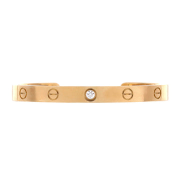 Cartier Love 1 Diamond Cuff Bracelet 18K Yellow Gold with Diamond