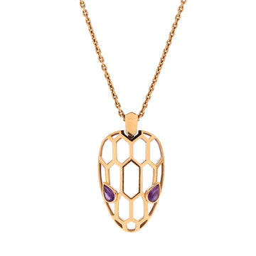 Bvlgari Serpenti Seduttori Pendant Necklace 18K Rose Gold with Amethyst