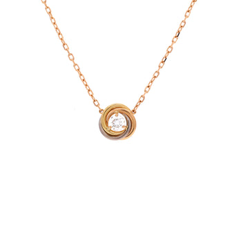 Cartier Trinity Diamond Pendant Necklace 18K Tricolor Gold and Diamond
