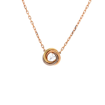 Cartier Trinity Diamond Pendant Necklace 18K Tricolor Gold and Diamond