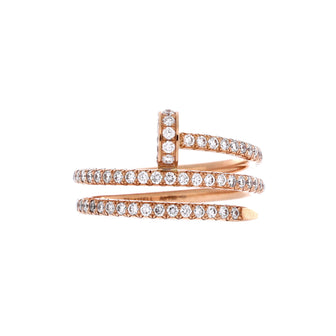 Cartier Juste un Clou Paved Double Ring 18K Rose Gold and Diamonds Small