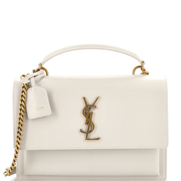 Saint Laurent Sunset Top Handle Shoulder Bag Leather Medium