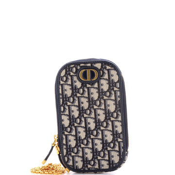 Christian Dior 30 Montaigne Phone Holder on Chain Oblique Canvas