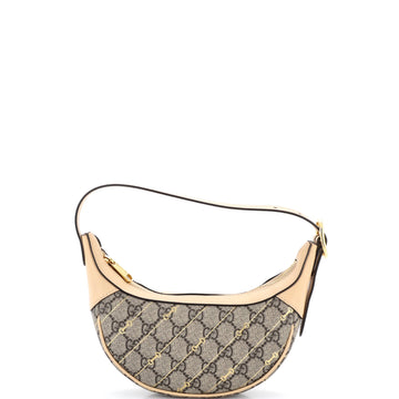 Gucci Ophidia Half Moon Bag Print GG Coated Canvas Mini