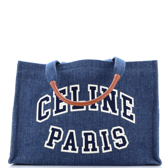 Celine Cabas Thais Tote Denim with Applique Large