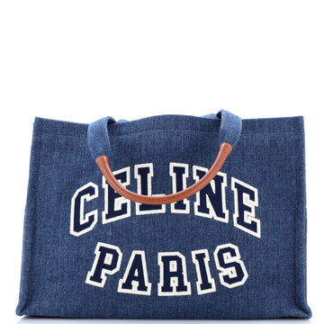 Celine Cabas Thais Tote Denim with Applique Large