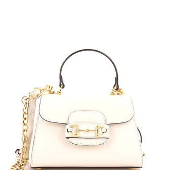 Gucci Horsebit 1955 Top Handle Flap Bag Leather Mini