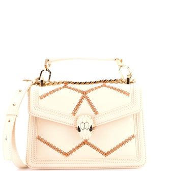 Bvlgari Serpenti Forever Shoulder Bag Whipstitched Leather Small