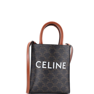 Celine Vertical Cabas Tote Triomphe Coated Canvas Mini