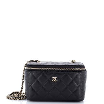 Chanel Classic Vanity Case with Chain Quilted Caviar Small
