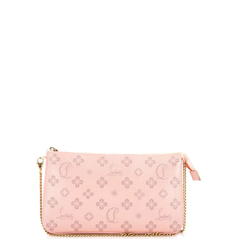 Christian Louboutin Loubila Chain Clutch Perforated Leather