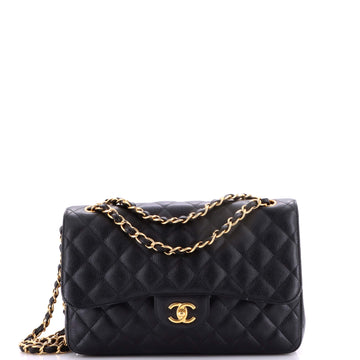 Chanel Classic Double Flap Bag Quilted Caviar Jumbo