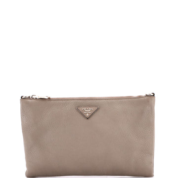 Prada Flat Zip Crossbody Bag Vitello Daino Mini
