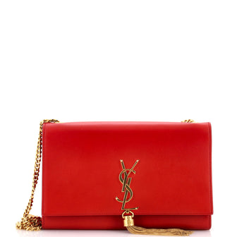 Saint Laurent Classic Monogram Tassel Crossbody Bag Leather Medium