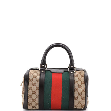 Gucci Vintage Web Boston Bag GG Canvas Small