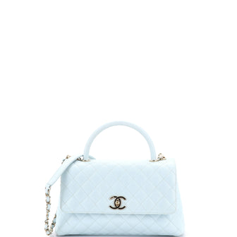 Chanel Coco Top Handle Bag Quilted Caviar Small
