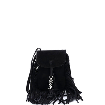 Saint Laurent Anita Flat Fringe Crossbody Bag Suede Mini