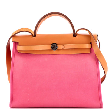 Hermes Herbag Zip Leather and Toile 31