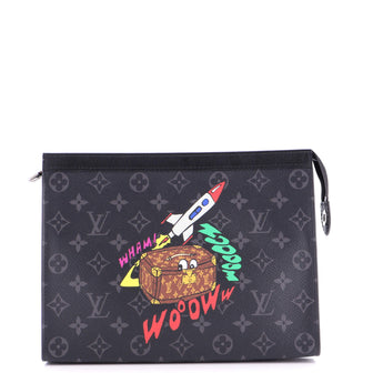 Louis Vuitton Pochette Voyage Comic Trunk Monogram Eclipse Canvas MM