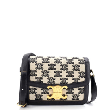 Celine Triomphe Shoulder Bag Triomphe Canvas and Leather Teen
