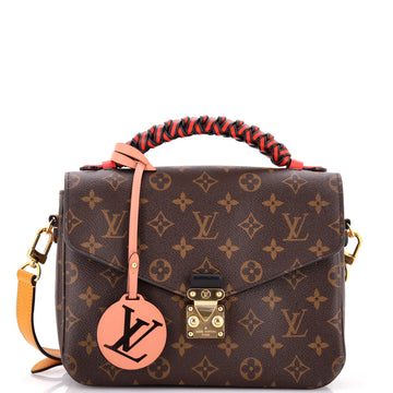 Louis Vuitton Braided Handle Pochette Metis Monogram Canvas with Leather