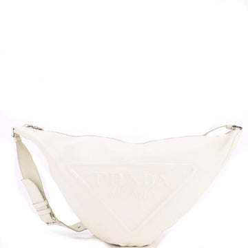 Prada Triangle Logo Zip Messenger Leather Large