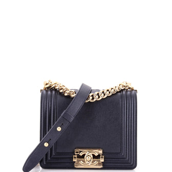 Chanel Reverso Square Boy Flap Bag Caviar Small